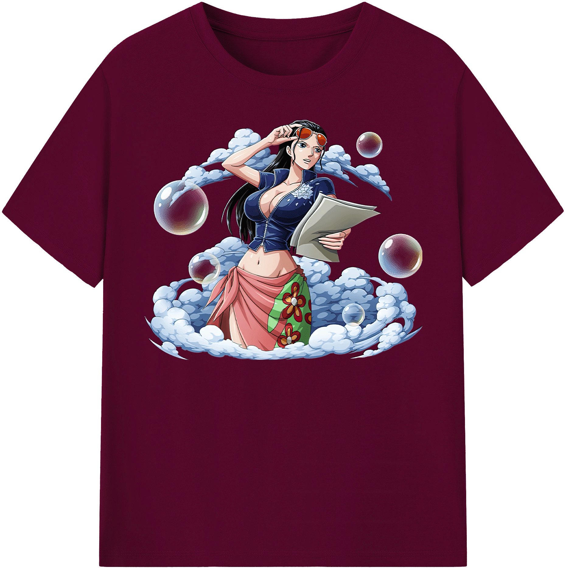 ワンピース ニコ・ロビン ONE PIECE Nico Robin レディースカジュアルプリントTシャツ（綿100％）